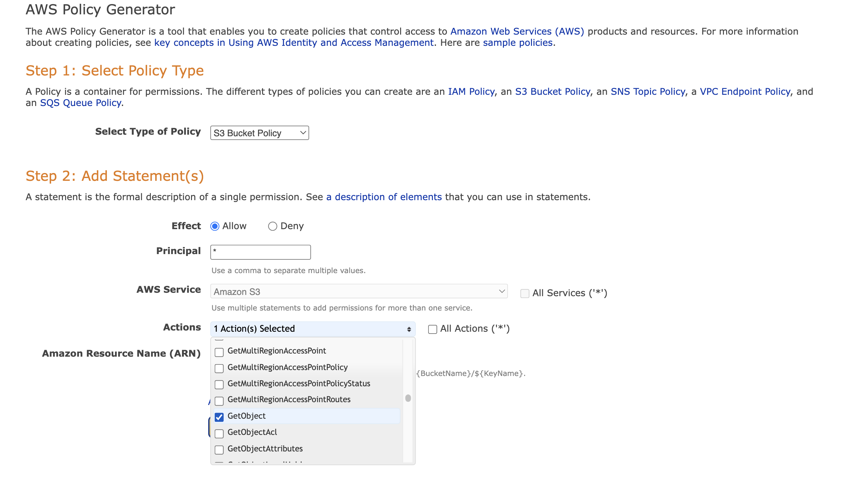 Generate S3 Policy