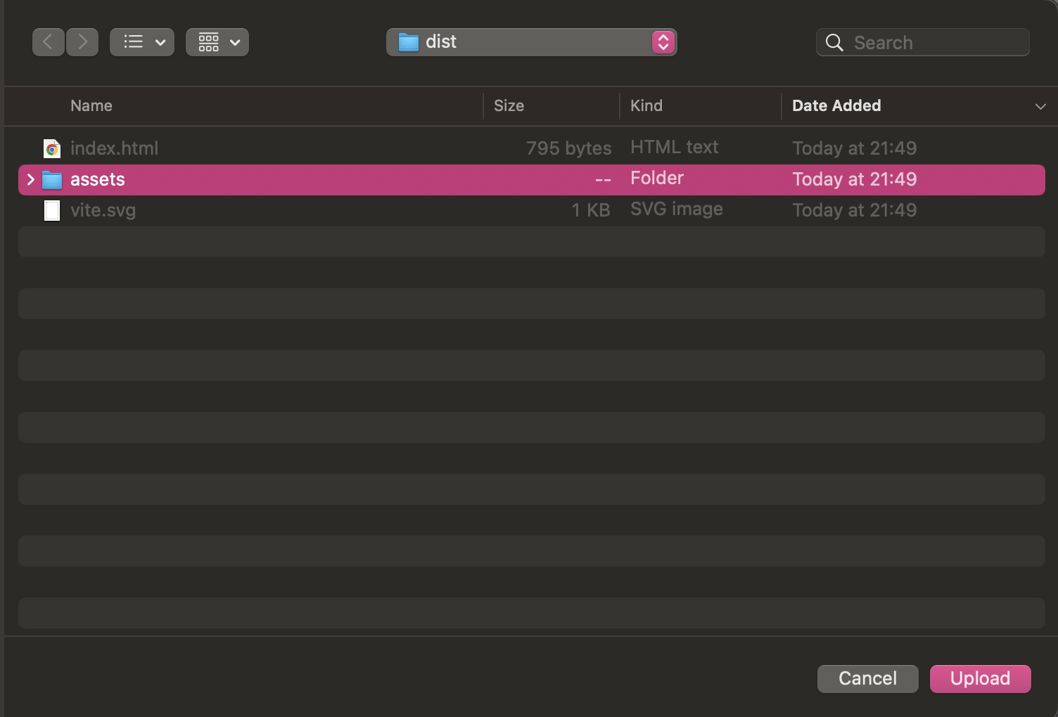 Upload folder